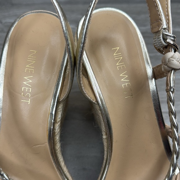 NEW! Nine West Halsee Espadrille Wedge Heel Braided Strappy Sandals Womens 7 - Picture 8 of 12